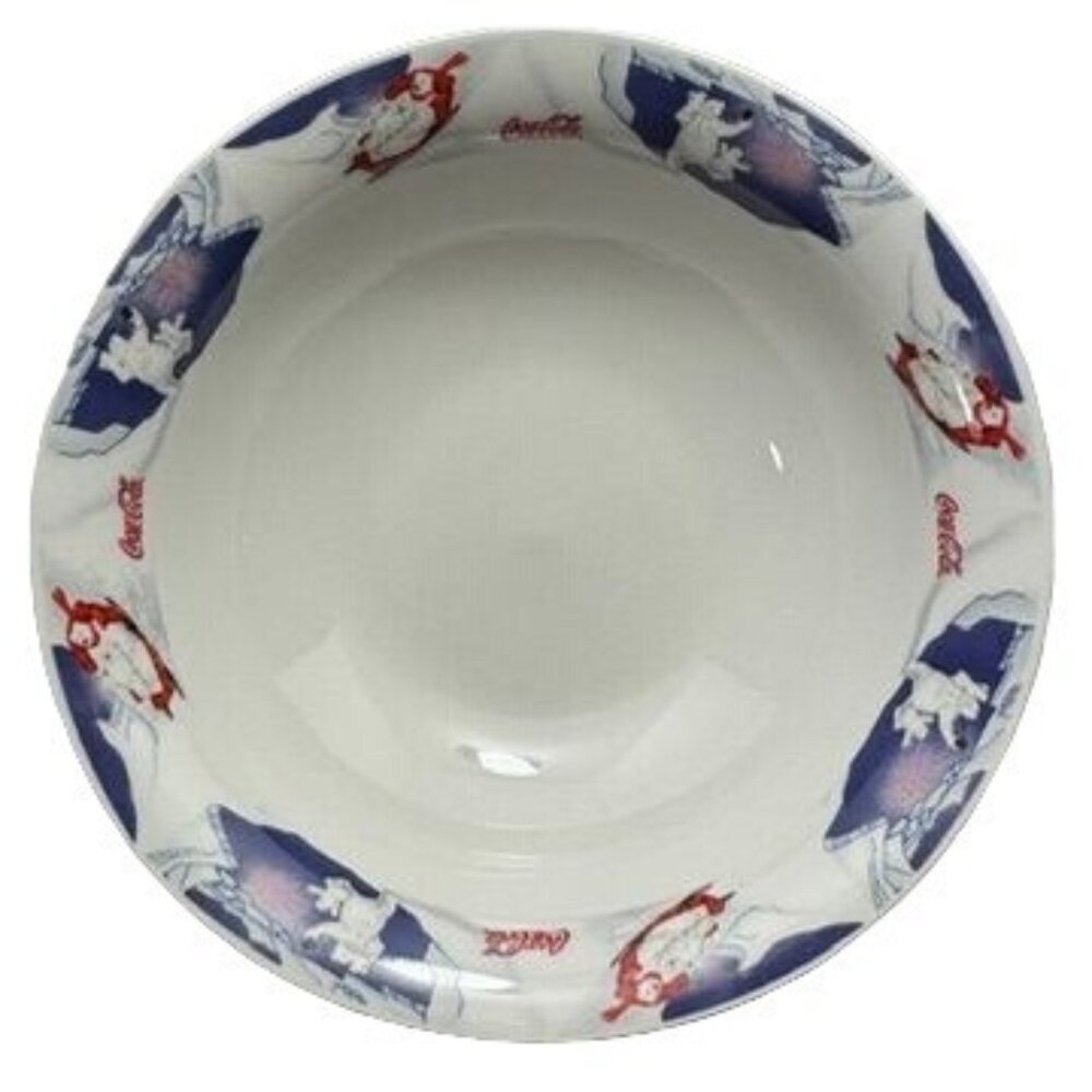 Vtg Coca-Cola Sakura Stoneware 3 Bowl Set Polar Bear 6.5" Soup Cereal 90s‎ y2k